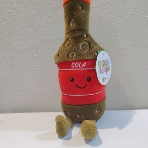 New Giggle Scape Plush COLA SODA BOTTLE 10" NWT Stuffed Toy